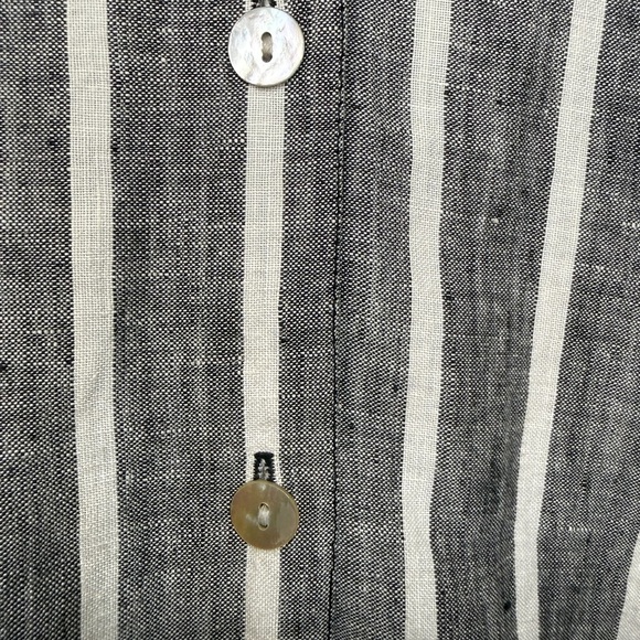 Rafaella Black and White Linen button up blouse - Picture 10 of 11